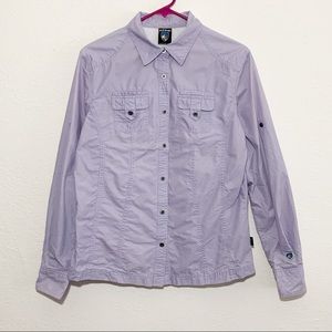Kuhl Lavender Button Down Shirt Vented Pockets